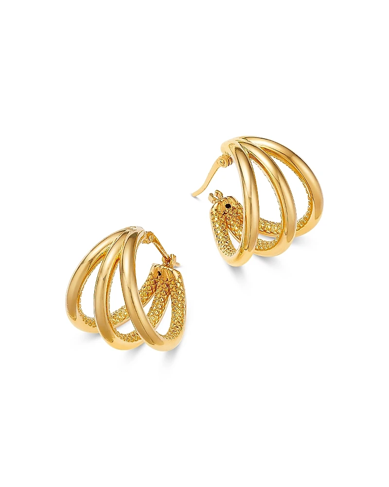 Bloomingdale's Fine Collection Triple Cage Hoop Earrings 14K Yellow Gold