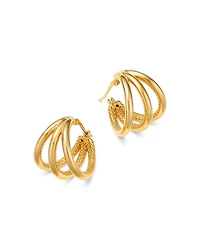 Bloomingdale's Fine Collection Triple Cage Hoop Earrings 14K Yellow Gold