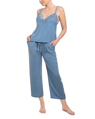 Bloom by Jonquil Hammered Satin Cami Crop Pant Pajama Set