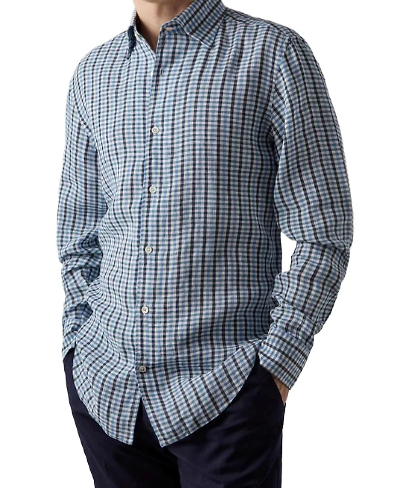 Robert Talbott Morgan Multi Check Linen Shirt