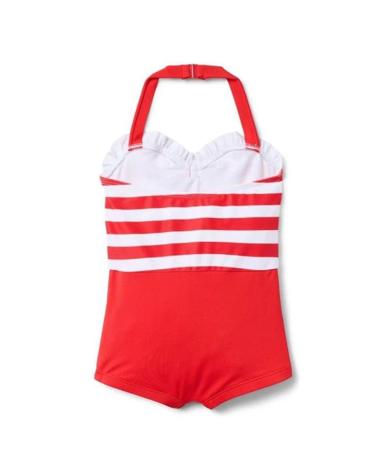 Girls' Retro Stripe Swim - Little Kid, Big Kid