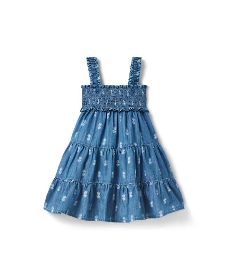 Girls' Chambray Pineapple Dress - Little Kid, Big Kid