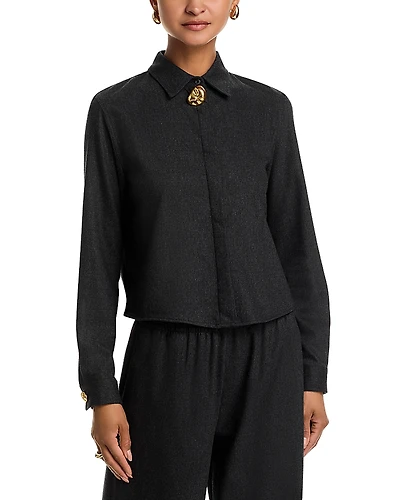 Fabiana Filippi Wool Blend Pepita Boxy Fit Shirt