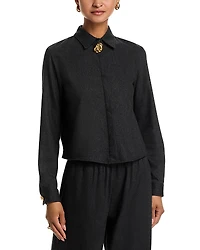 Fabiana Filippi Wool Blend Pepita Boxy Fit Shirt