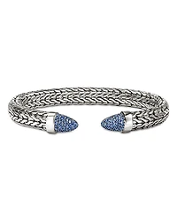 John Hardy Sterling Silver & Blue Sapphire Spear 50 Flex Cuff Bracelet