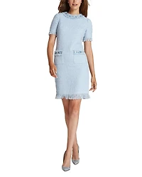 Teri Jon By Rickie Freeman Beaded Fringe Tweed Dress