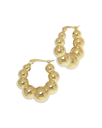 Bloomingdale's Fine Collection Tapered Ball Small Hoop Earrings