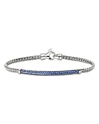 JH Essentials Sterling Silver Blue Sapphire Pavé Bracelet