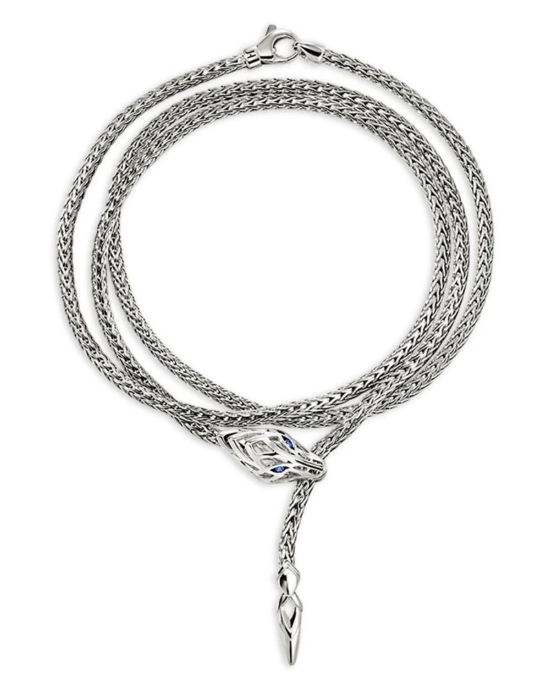 Sterling Silver Blue Sapphire Naga Wrap Bracelet
