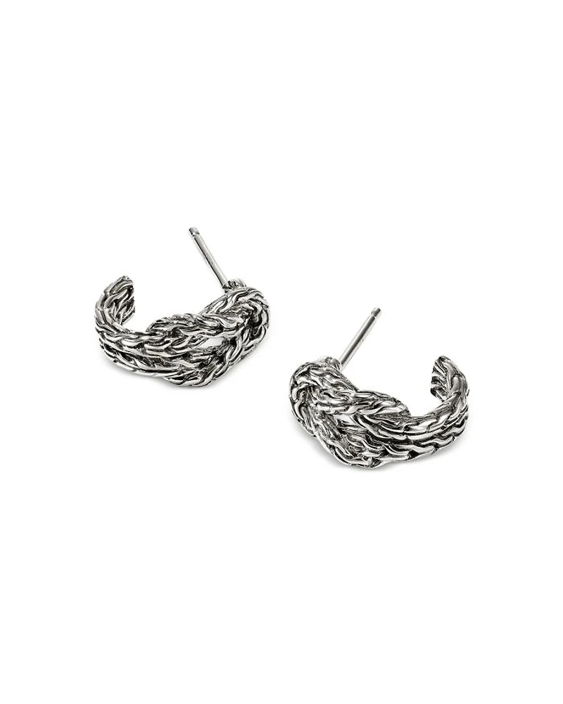 Sterling Silver Love Knot Hoop Earrings
