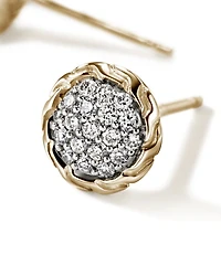 JH Essentials 14K Yellow Gold Diamond Pavé Stud Earrings