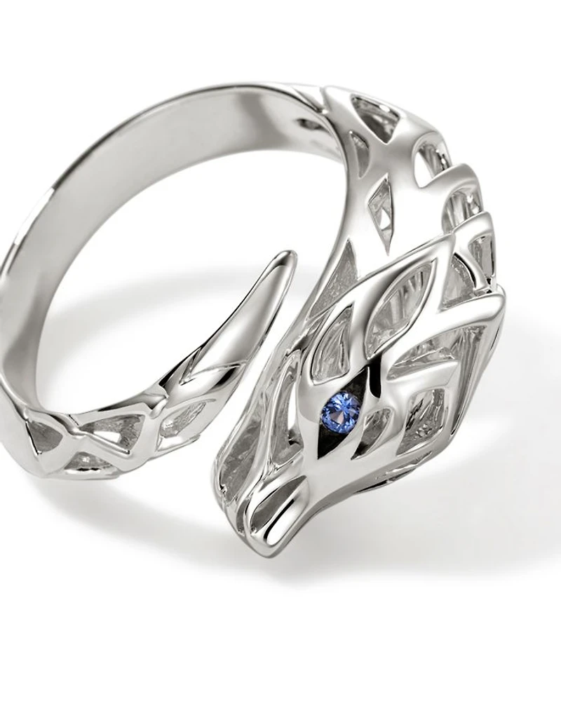 Sterling Silver Blue Sapphire Naga Ring