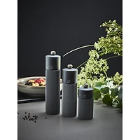 Line Pepper Mill, Carbon Aluminum and Beechwood, 9"