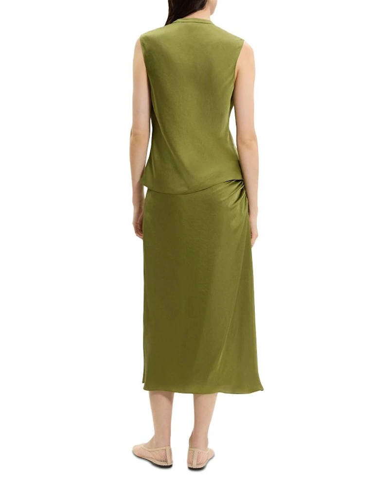 Twist Neck Blouse Crushed Satin