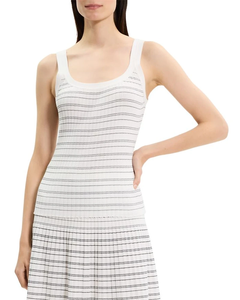 Ribbed Contrast Stripe Tank