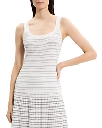 Ribbed Contrast Stripe Tank