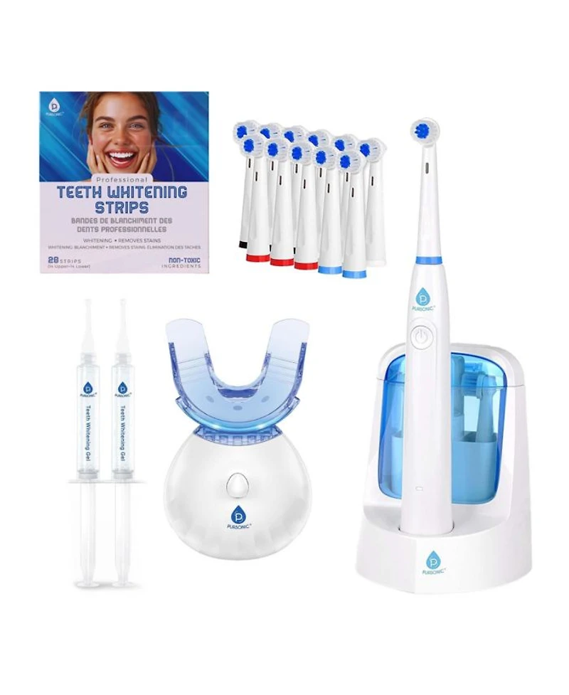 Advanced Smile Care Bundle LED Whitening Kit, Whitening Strips, & Electric Toothbrush
