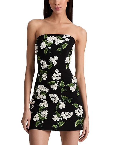 Alice and Olivia Velia Embellished Strapless Mini Gown