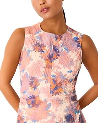 Petite Floral Textured Midi Dress