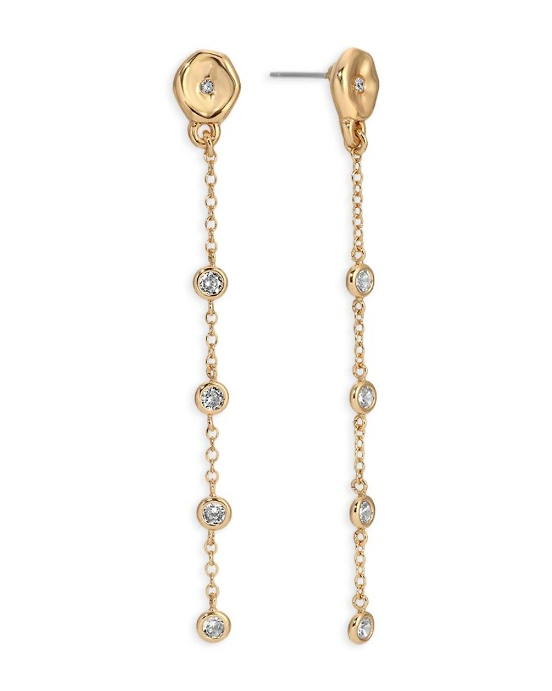 Dainty Dream Cubic Zirconia Linear Drop Earrings