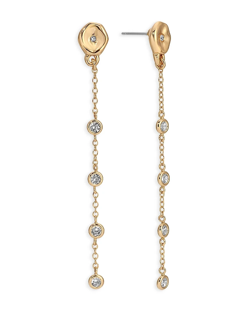 Ettika Dainty Dream Cubic Zirconia Linear Drop Earrings