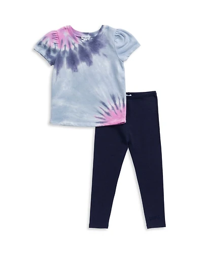 Girls' Blooming Tie Dye Top & Legging Set