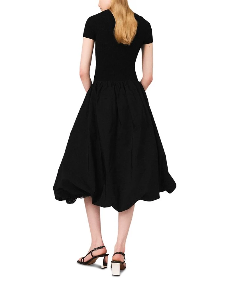 Knit and Taffeta Maxi Dress
