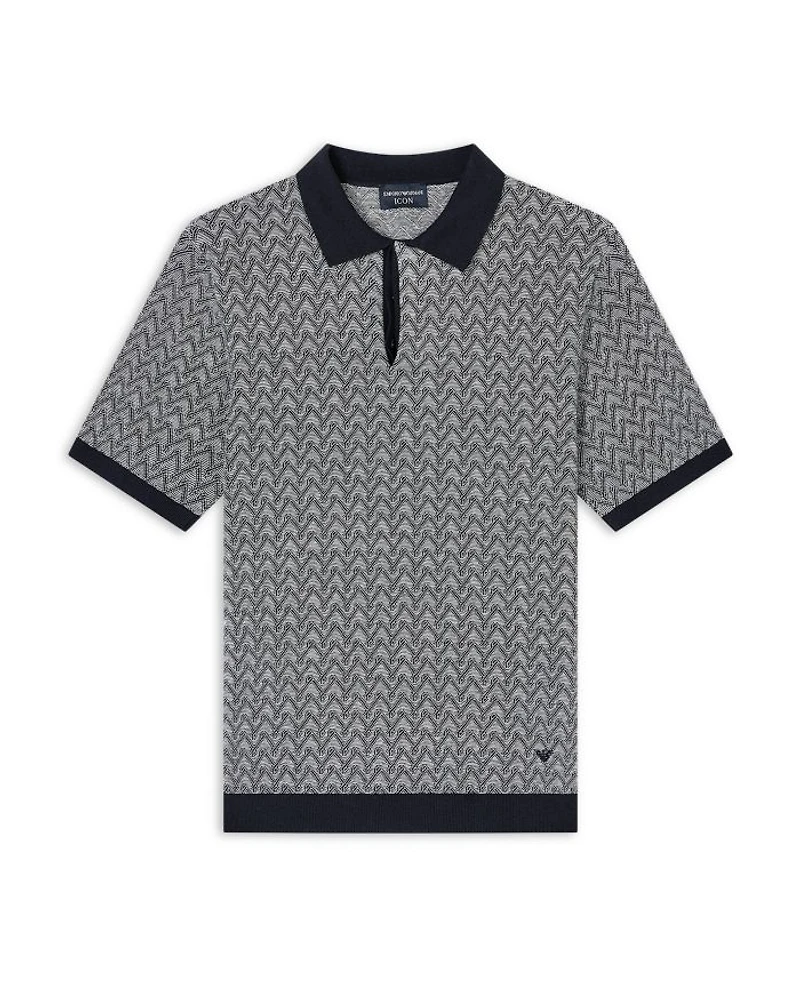 Chevron Regular Fit Short Sleeve Polo Sweater