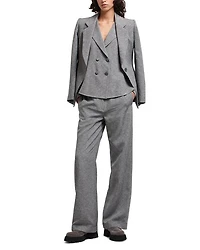 Viscose and Wool Blend Chevron Blazer