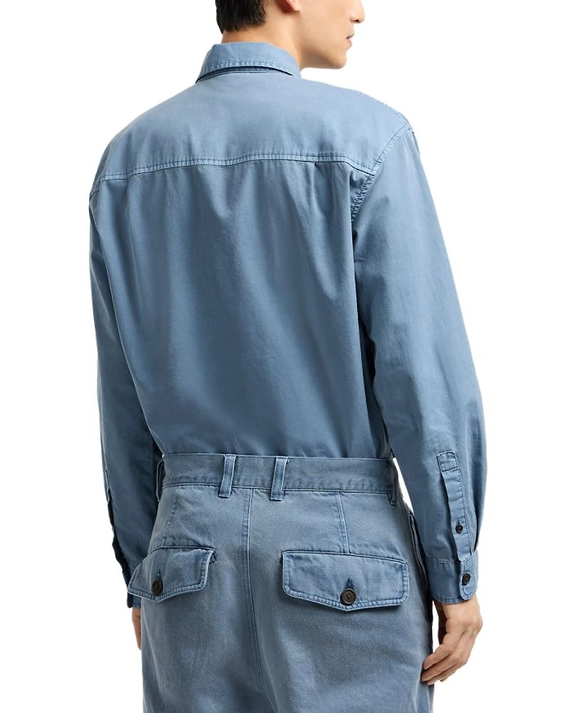 Regular Fit Twill Button Front Shirt