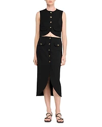 Buttoned Midi Skirt