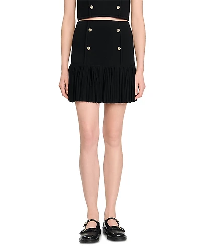 Sandro Double Breasted Ruffle Mini Skirt