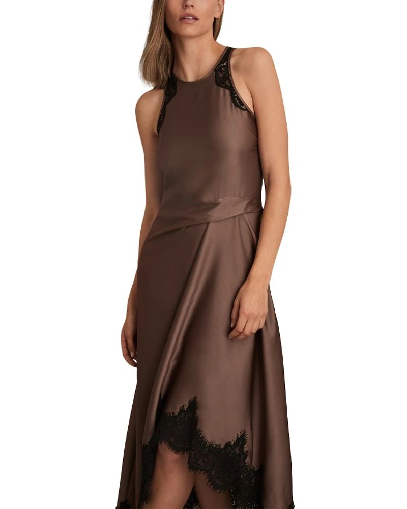 Petites Anais Lace Draped Dress