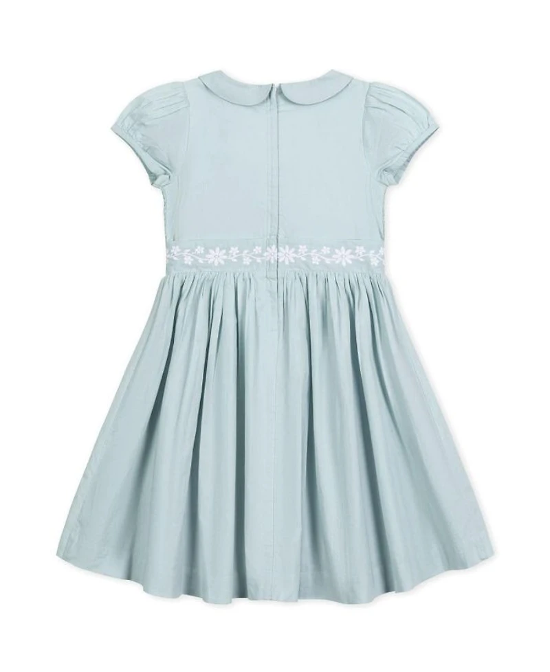 Hope & Henry Girls' Organic Puff Sleeve Smocked Party Dress with Peter Pan Collar - Little Kid, Big Kid