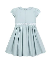 Hope & Henry Girls' Organic Puff Sleeve Smocked Party Dress with Peter Pan Collar - Little Kid, Big Kid