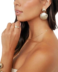Sun Drenched Shell Drop Earrings