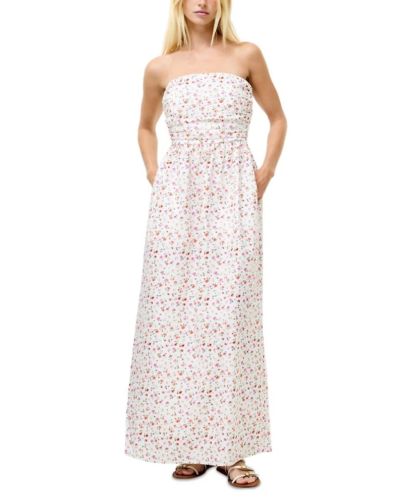Nomi Cotton Strapless Midi Dress