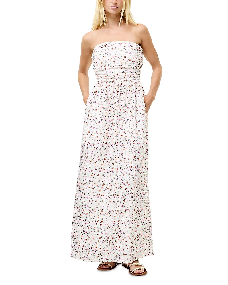 French Connection Nomi Cotton Strapless Midi Dress