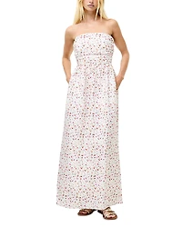 French Connection Nomi Cotton Strapless Midi Dress