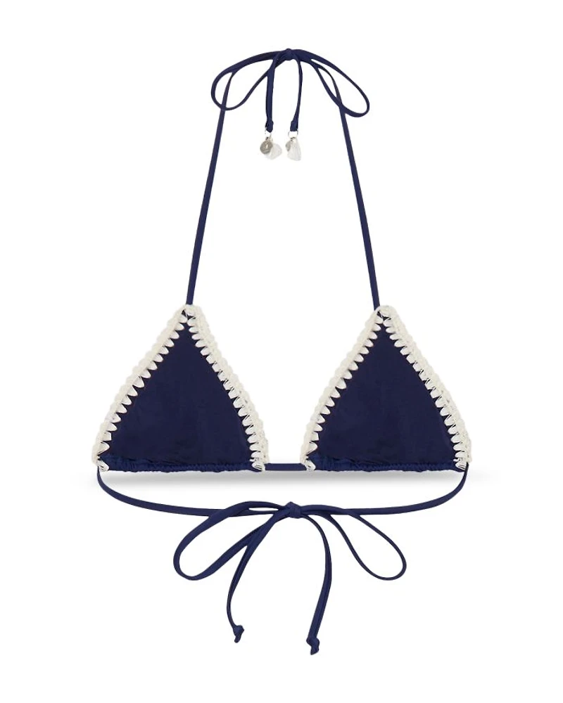 Crocheted Trim Bikini Top