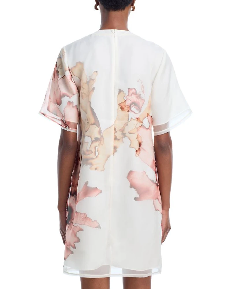 Multi Print Silk Organza Shift Dress
