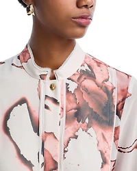 Burnt Floral Print Blouse