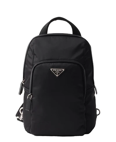 Re-Nylon and Saffiano Leather Backpack