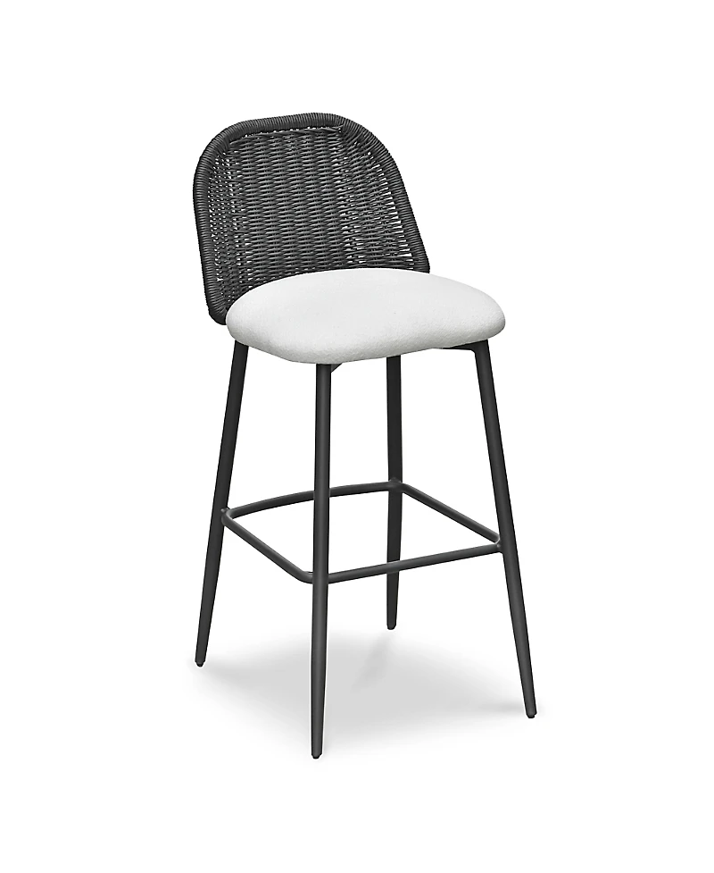 Tov Furniture Alexa Rattan Performance Fabric Barstool