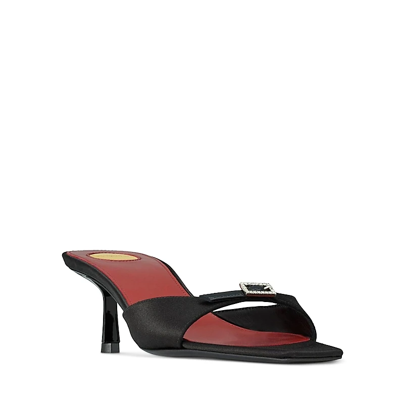 Saint Laurent Women's Daisy Kitten Heel Mules