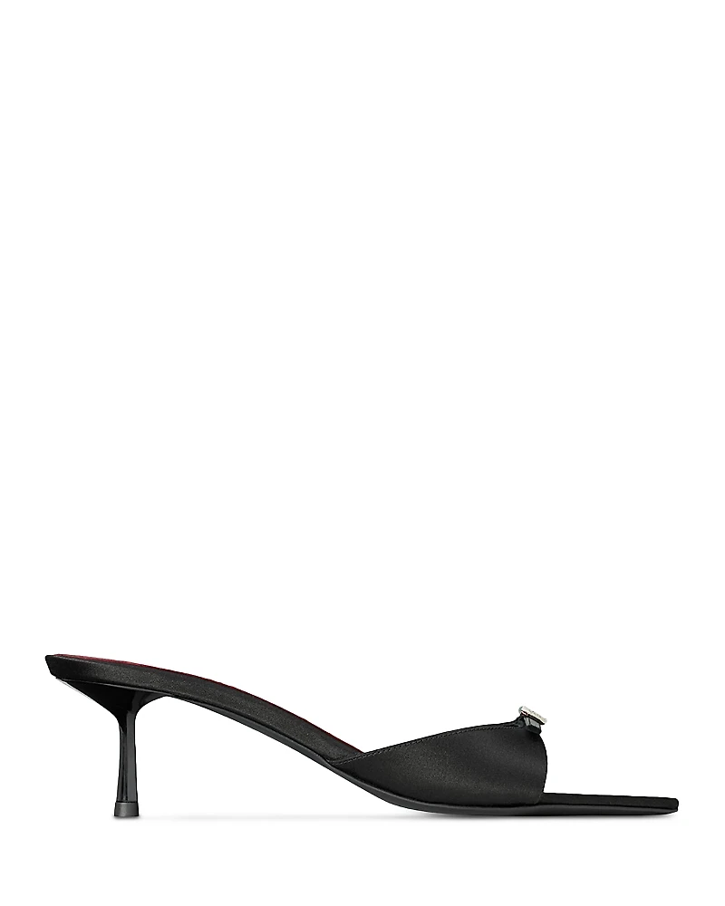Saint Laurent Women's Daisy Kitten Heel Mules
