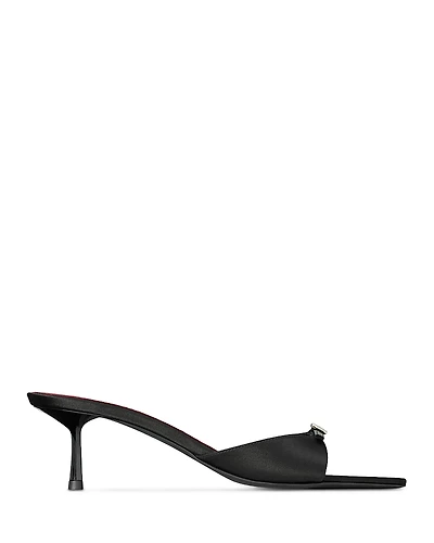 Saint Laurent Women's Daisy Kitten Heel Mules