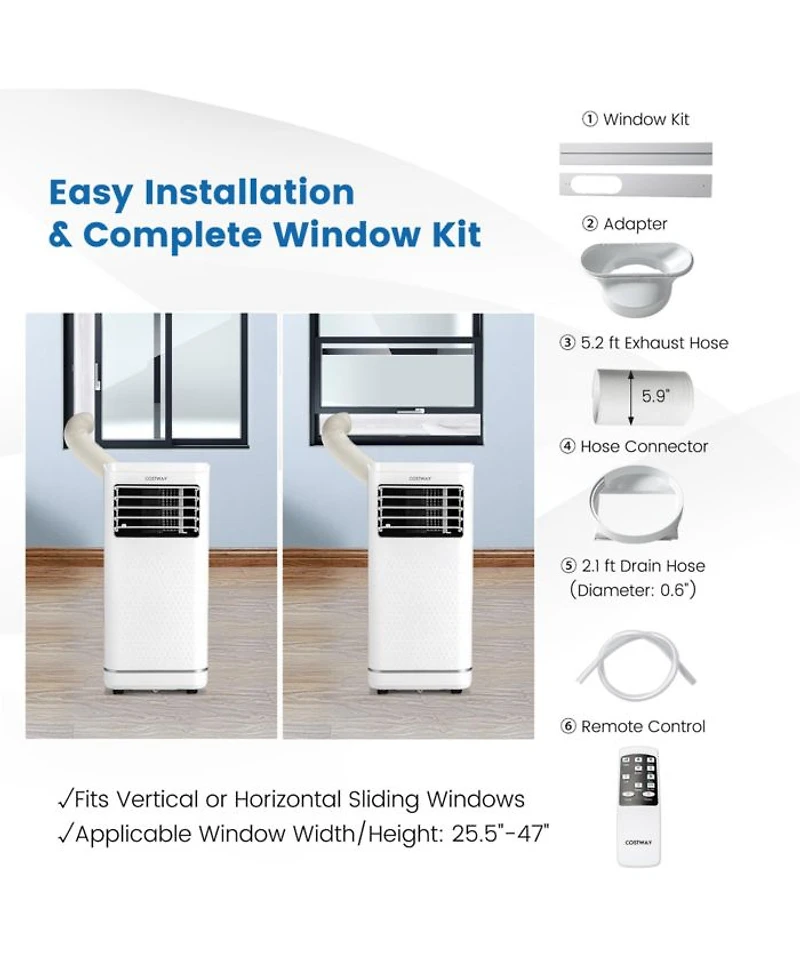 BTU Portable Air Conditioner with Dehumidifier & Fan Mode
