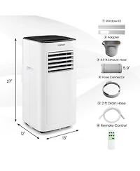 6000 BTU (9000 BTU ASHAR) Portable Air Conditioner 3-in-1 AC Unit with Cool Dehum Fan Sleep Mode