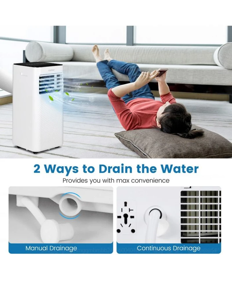 10000 BTU Portable Air Conditioner 4-in-1 AC with Cool Fan Humidifier Sleep Mode